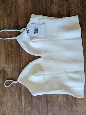Princess Polly Cream Sculpture Top